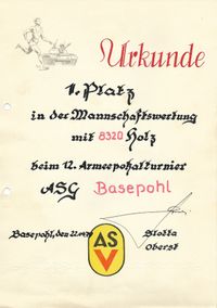 1979 Urkunde Armeepokal